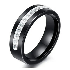 Black Ceramic Zircon Ring